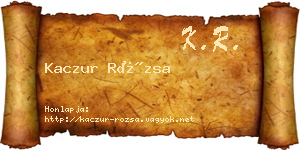 Kaczur Rózsa névjegykártya