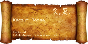 Kaczur Rózsa névjegykártya