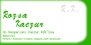 rozsa kaczur business card